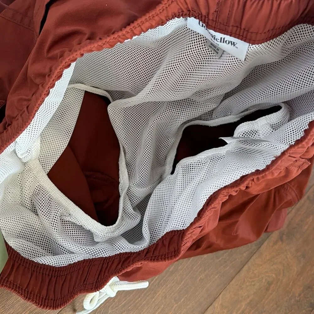 Goodfellow Mens Swim Trunks Brown Red NEW‎ Size Medium 7